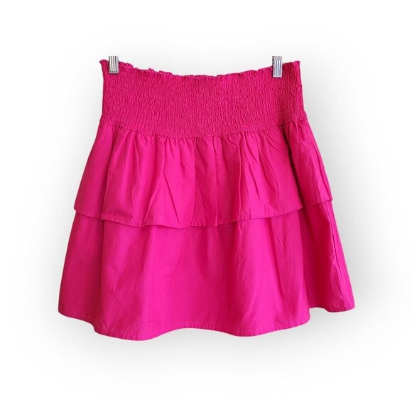 Nordstrom HT360 Collective pink stretch-waist tiered cotton miniskirt size S - Picture 7 of 11